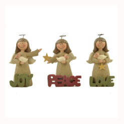 138-87938 S/3 JOY/PEACE/LOVE ANGELS W/JESUS