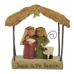 138-87942 'JESUS IS THE REASON' HOLY FAMILY IN MANGER