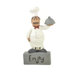 1388-88155 CHEF W/PLATTER ON ENJOY BLOCK