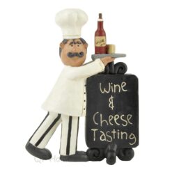 1388-88160 'WINE & CHEESE TASTING' PLAQUE W/CHEF