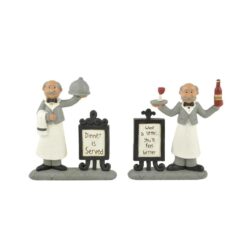 1388-88161 S/2 'DINNER SERVED/WINE LITTLE' WAITERS