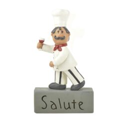 1388-88167 'SALUTE' BLOCK W/CHEF/WINE