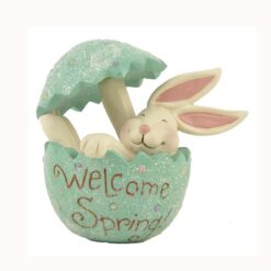 141-88335 'WELCOME SPRING' CRACKED EGG W/BUNNY