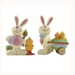 141-88351 S/2 EASTER BUNNIES W/EGG/WAGON
