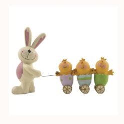 141-88353 EASTER BUNNY PULLING CHICKS