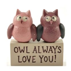 1412-89178 'OWL ALWAYS' OWL COUPLE ON BLOCK