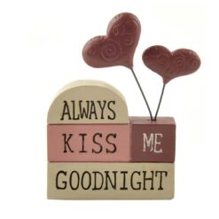 1412-89180 'ALWAYS KISS ME' STACKED BLOCKS W/HEART