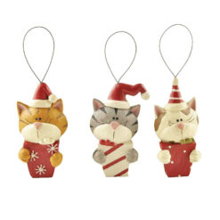 148-55020 PET-CAT/GIFT 3" 3X RSN ORN