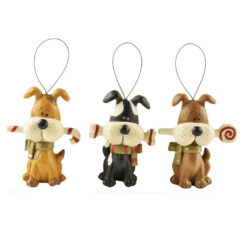 148-55021 ORN-S/3 DOGS W/CANDY CANES (M2)