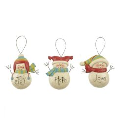 148-55045 ORN-S/3 JOY/LOVE/HOPE SNOWMEN (M2)