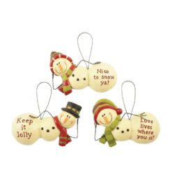 148-55048 Orn-3 snowmen with scarf S/3