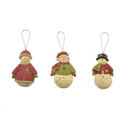 148-55058 ORN-S/3 SMILING SNOWMEN W/SWEATERS