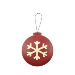 148-55059 ORN-RED BULB W/SNOWFLAKE (M6)