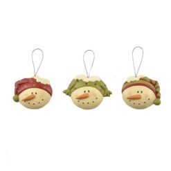 148-55061 ORN-S/3 SNOWMAN HEADS W/HATS (M4)
