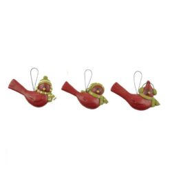 148-55066 ORN-S/3 RED BIRDS W/SCARVES (M2)