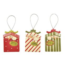 148-55076 ORN-S/3 PEEKING SNOWMEN IN PRESENTS (M2)