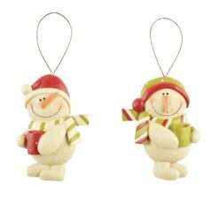 148-55083 ORN-S/2 SNOWMEN W/MUGS (M4)