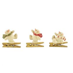 148-55084 CLIP-S/3 SNOWMEN W/SCARVES