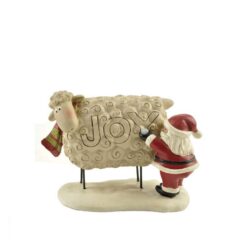 148-89099 JOY SHEEP W/SANTA ON BASE (M2)
