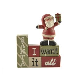 148-89114 'I WANT IT ALL' BLOCKS W/SANTA