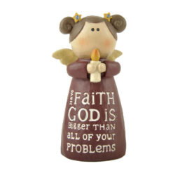1488-88461 HAVE FAITH'' ANGEL W/CANDLE
