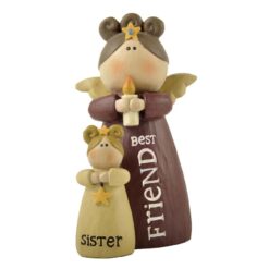 1488-88465 SISTER' ANGELS W/CANDLE/STAR