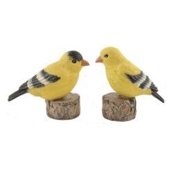 1488-89000 Set of 2 Gold Finches On Stump