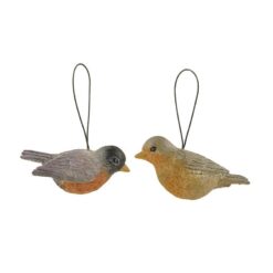 1488-89003 Set of 2 Robins Ornaments