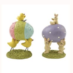 151-89255 S/2 CHICKS/BUNNIES CARRYING EASTER EGGS