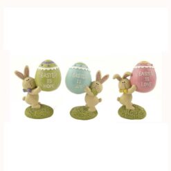 151-89261 S/3 BUNNIES W/HPE/LOVE/JOY EASTER EGGS