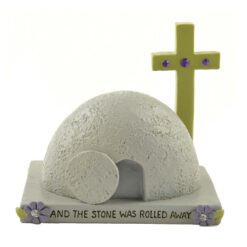 151-89263 STONE ROLLED AWAY' TOMBSTONE W/CROSSA