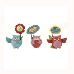 151-89277 S/3 OWLS W/ FLOWER