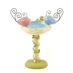 151-89358 BIRD BATH W/PINK/BLUE BIRDS