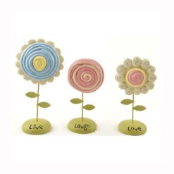 151-89364 S/3 LIVE/LAUGH/LOVE FLOWERS