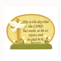 1511-10117 'THIS IS THE DAY' PLAQUE W/CROSS/DOVE