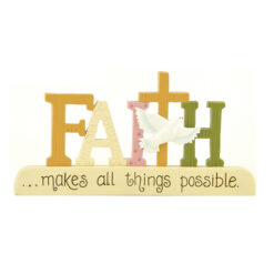 1511-10123 'FAITH' ON BLOCK W/CROSS/DOVE (M2)