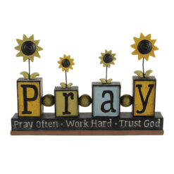 1511-10278 PRAY BEAD BLOCK ON BASE W/SUNFLOWER (M2)