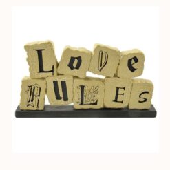 153-89758 'LOVE RULES' BLOCKS ON BASE