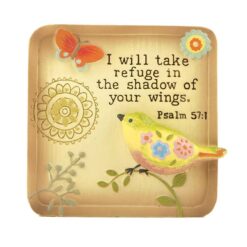 1566-89935 TAKE REFUGE' PLAQUE W/BIRD