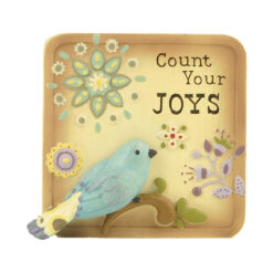1566-89936 'COUNT YOUR JOY' PLAQUE W/BIRD