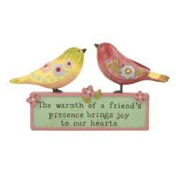 1566-89938 'WARMTH OF FRIEND' BLOCK W/BIRDS