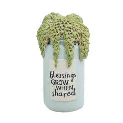 191-11715  3.5" succulent in glass mason jars