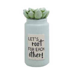 191-11716 LET'S ROOT MASON JAR WITH SUCCULENT