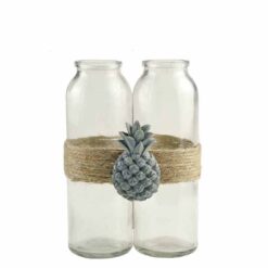 191-12125  2.5"H 2D  pineapple w/glass jar