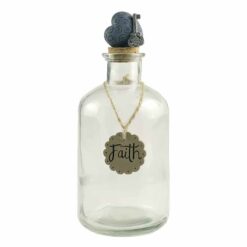 191-12128 glass jar with resin topper and pendant-Faith