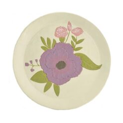 191-12134 Poppies & leaves resin candle plate