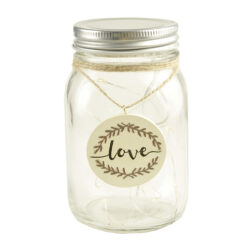 191-12169  MASON JAR WITH "LOVE" SIGN