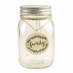 191-12171 MASON JAR WITH "FAMILY" SIGN