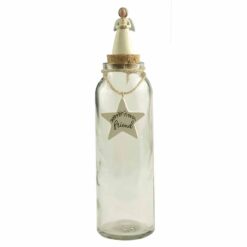 191-12180 #2 glass jar w lid--Friend angel w/star