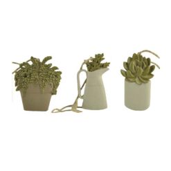 191-12222 S/3 succulent in pot orn w jute